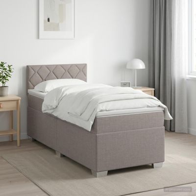 vidaXL Posteľ s boxspringom a matracom a LED Sivohnedá 80 x 200 cm