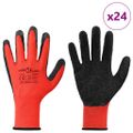 vidaXL Pracovné rukavice 24 ks Červená a čierna 10 / xl