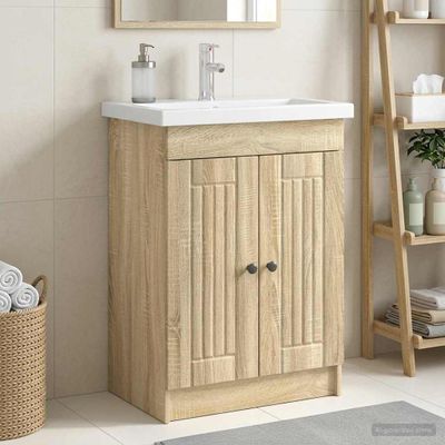 vidaXL Kúpeľňová skrinka pod umývadlo Dub sonoma 78,5 x 37,5 x 81 cm