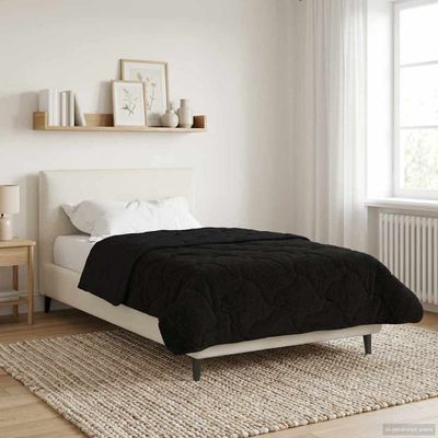 vidaXL Prikrývka na celý rok Šnurovaný Čierna 155 x 220 cm