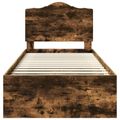 vidaXL Rám postele Dymová dub 100 x 200 cm Masívne borovicové drevo