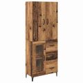 vidaXL Highboard Staré drevo 69,5 x 34 x 180 cm Kompozitné drevo