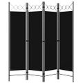 vidaXL Paraván so 4 panelmi, čierny 160x180 cm