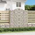 vidaXL Oblúkový gabionový kôš 4 ks 200x30x220/240cm pozinkované železo
