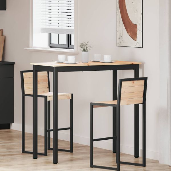 vidaXL Barový stôl Prírodná 110 x 55 x 105 cm Masívne borovicové drevo