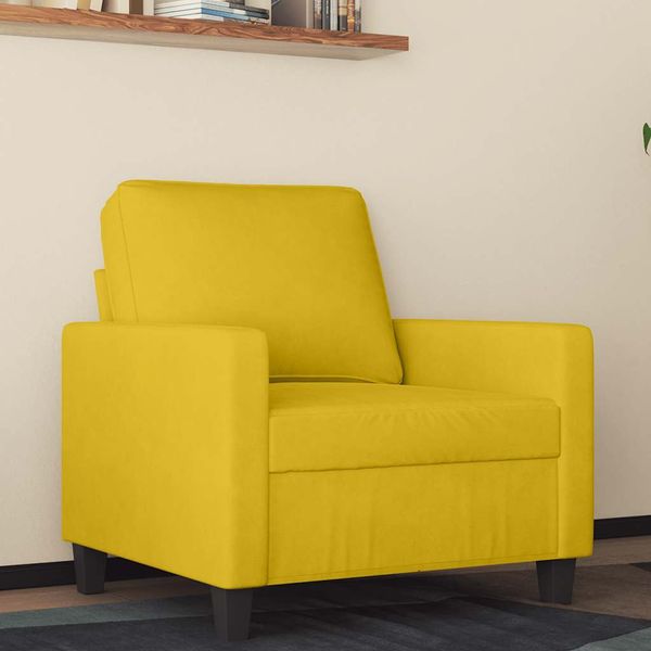 vidaXL Kreslo žlté 60 cm zamat