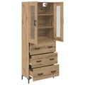 vidaXL Highboard 2 ks Remeselný dub 69,5 x 34 x 180 cm