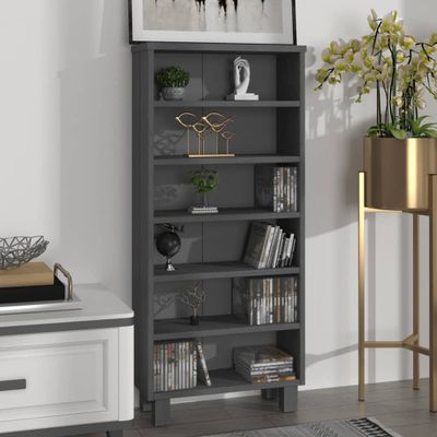 vidaXL Skrinka na CD HAMAR, tmavosivá 45x18x100 cm, borovicový masív
