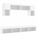 vidaXL 6-dielne TV nástenné skrinky s LED biele kompozitné drevo