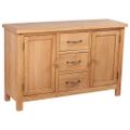 vidaXL Komoda s 3 zásuvkami 110x33,5x70 cm, dubový masív
