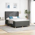 vidaXL Posteľ s pružinovým rámom Tmavo šedá 200 x 140 cm látka