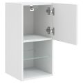 vidaXL TV skrinky s LED svetlami 2 ks biele 30,5x30x60 cm