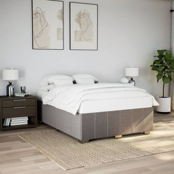 vidaXL Posteľ bez matraca sivohnedá 140x190 cm látka