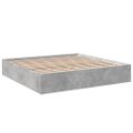 vidaXL Posteľný rám betónový sivý 200x200 cm kompozitné drevo
