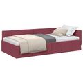 vidaXL Rohový rám postele Víno červené 80 cm x 200 cm látka