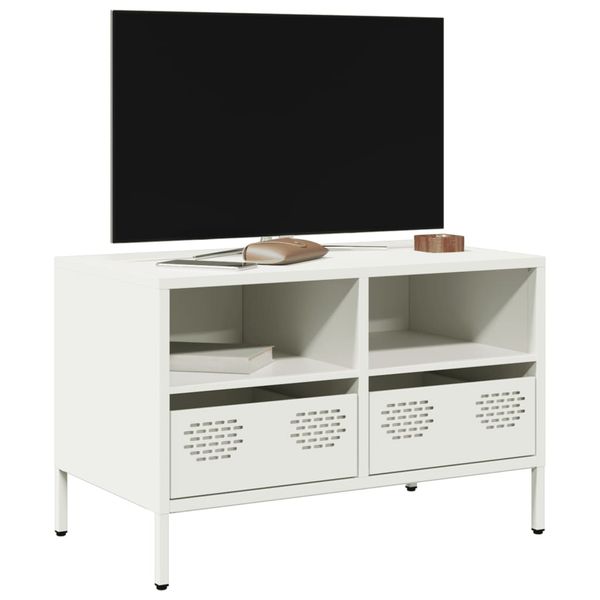 vidaXL TV skrinka biela 68x39x43,5 cm oceľ valcovaná za studena