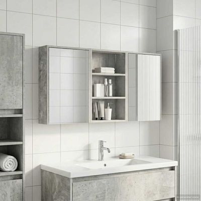 vidaXL Set kabinetov do kúpeľne s poličkou 3 pcs 126 x 16 x 62.5 cm