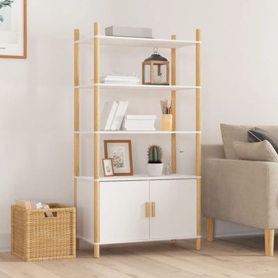 vidaXL Vysoká skrinka biela 80x40x153 cm spracované drevo