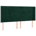 vidaXL Čelo postele s LED tmavozelené 163x16x118/128 cm zamat