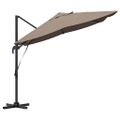 vidaXL Slnečník 351 x 250 x 260 cm Polyester a hliník Sivohnedá