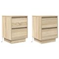 vidaXL Nočné skrinky s LED osvetlením 2 ks Dub sonoma 38x34x50 cm