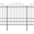 vidaXL Záhradný plot s vrchnou časťou z ocele 838x200 cm čierny