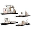 vidaXL Plávajúce nástenné police 4ks, lesklé čierne 90x23,5x3,8cm, MDF