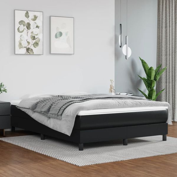 vidaXL Matrac s taštičkovými pružinami stredná tvrdosť čierny 137x190x20 cm umelá koža