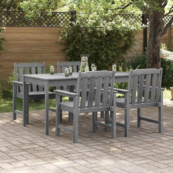 vidaXL Záhradná stolička 4 pcs Svetlosivá 65.5 x 59 x 88 cm Polyetylén