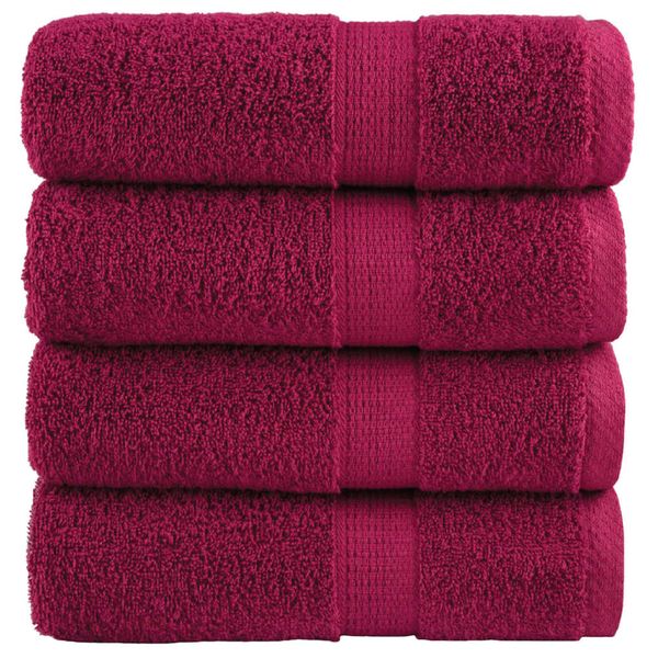 vidaXL Prémiové umývacie utierky SOLUND 4 ks bordové 30x30 cm 600 g/m²