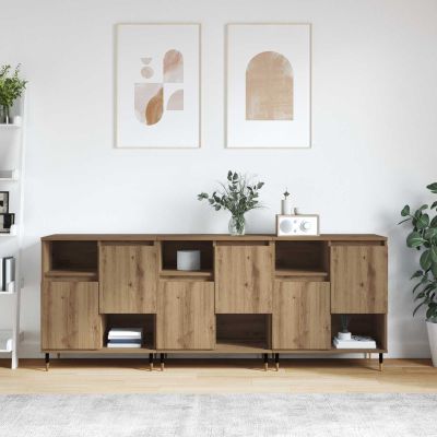 vidaXL Komody 3 pcs Remeselný dub