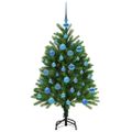 vidaXL Vianočný stromček s 150 LED-i so stojanom Zelená 120 cm PE