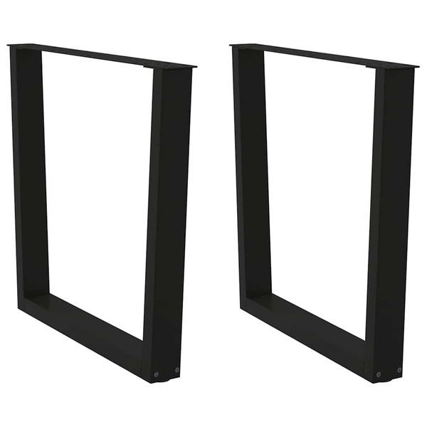 vidaXL Nohy k jedálenskému stolu v tvare V, 2 ks, čierne, 80 x (72-73,3) cm, oceľ