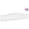 vidaXL Oblúkový gabionový kôš 6 ks 400x50x60/80 cm pozinkované železo