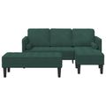 vidaXL Sada pohoviek 2 ks Tmavozelená Polyester