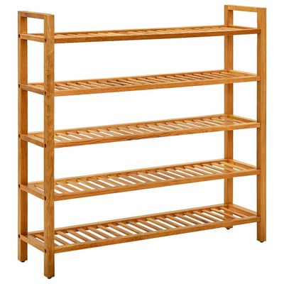 vidaXL Regál na topánky s 5 policami 100x27x100 cm dubový masív