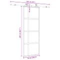 vidaXL Posuvné dvere s kovaním čierne 76x205 cm tvrdené sklo