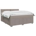vidaXL Posteľ boxspring s matracom Sivohnedá 160 x 200 cm Látka