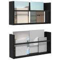 vidaXL Regál na časopisy s poličkou 2 ks Čierny dub 60 x 12 x 30 cm