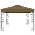 vidaXL Altánok s dvojitou strieškou 3x4 m, sivohnedý 180 g/m²
