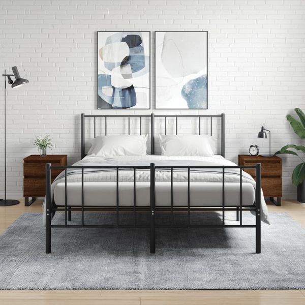 vidaXL Nočné stolíky 2 ks hnedý dub 40x35x50 cm kompozitné drevo