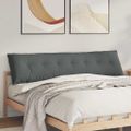 vidaXL Poduška na chrbát Tmavo šedá 200 x 19 x 50 cm látka