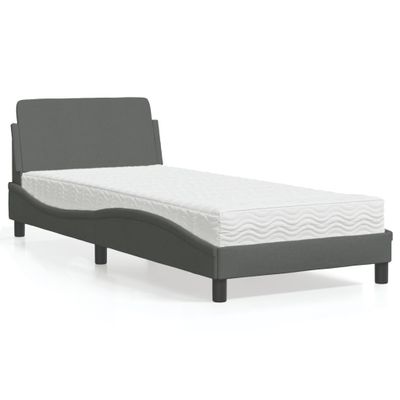 vidaXL Posteľ s matracom Dover tmavosivá 90x190 cm látka