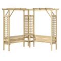vidaXL Rohová pergola s lavičkou, impregnovaná borovica