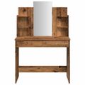 vidaXL toaletný stolík so zrkadlom Old Wood 96x39x142 cm