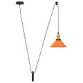 VidaXL Závesná lampa výškovo nastaviteľná E27 lesk oranžová Ø 22cm kov