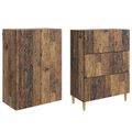 vidaXL Sada skríň 2 ks 66 x 34,5 x 90 cm Kompozitné drevo Staré drevo