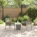 vidaXL Záhradný bistro set 3 ks Sivá polyratan