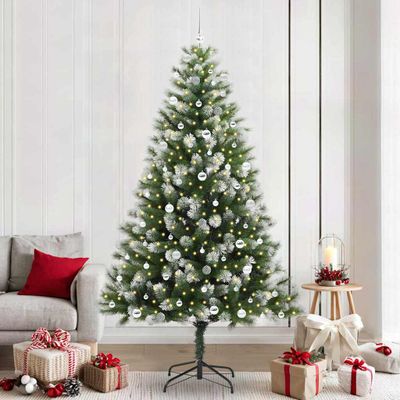 vidaXL Umelý skladací vianočný strom so zamrznutým snehom 240 cm