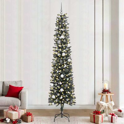 vidaXL Umelý vianočný stromček Zelená 240 cm PVC, plast a oceľ